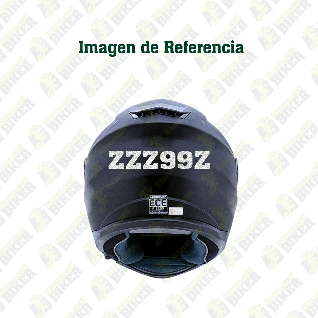 Letras para placas de casco - Transito Nacional (sin fondo negro)