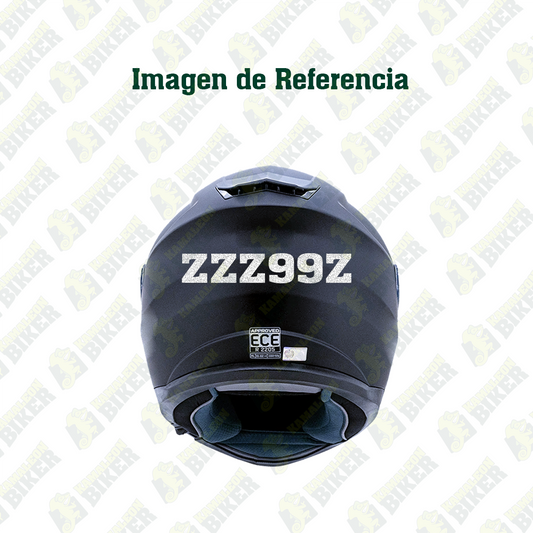 Letras para placas de casco - Transito Nacional (sin fondo negro)