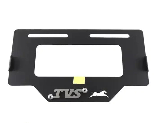Portaplaca metalico TVS - negro y cromo